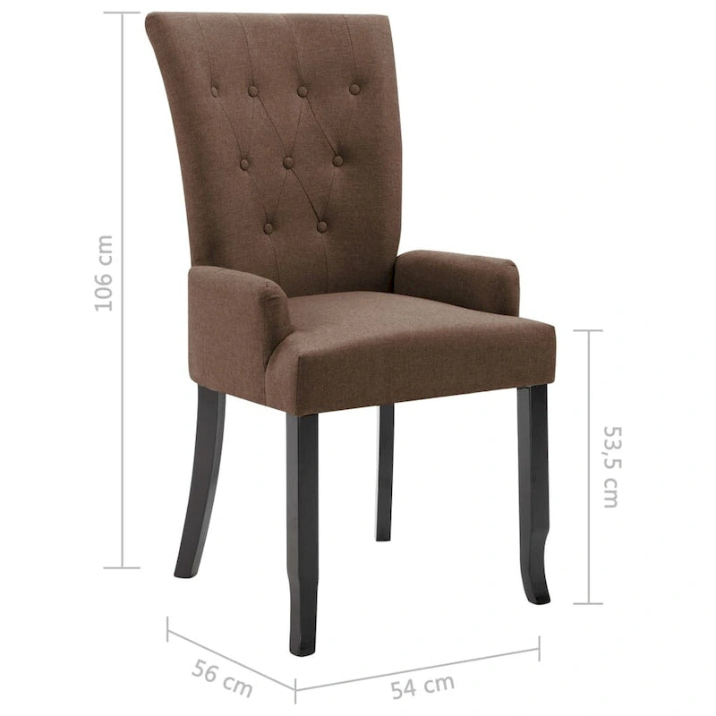 Dining Chairs with Armrests, Multicolor Fabric, Set of 1/2/4/6