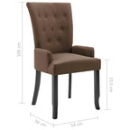 Dining Chairs with Armrests, Multicolor Fabric, Set of 1/2/4/6