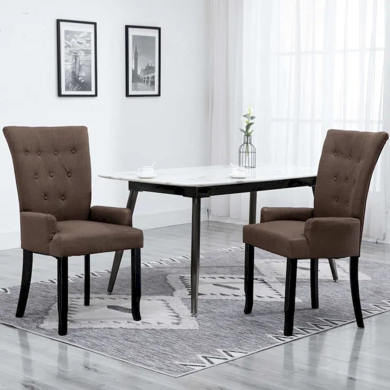 Dining Chairs with Armrests, Multicolor Fabric, Set of 1/2/4/6
