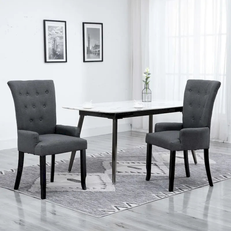 Dining Chairs with Armrests, Multicolor Fabric, Set of 1/2/4/6
