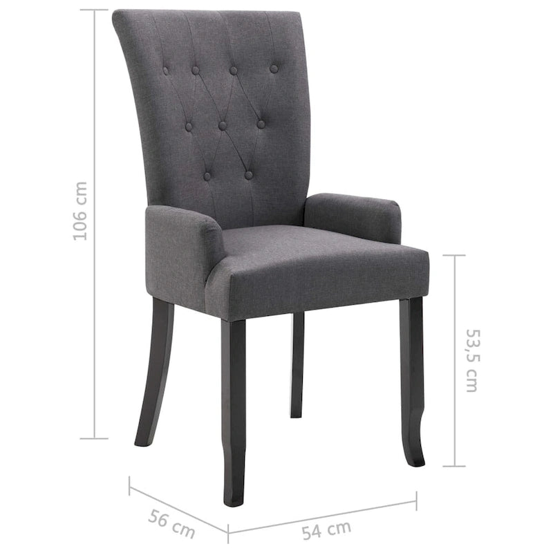 Dining Chairs with Armrests, Multicolor Fabric, Set of 1/2/4/6