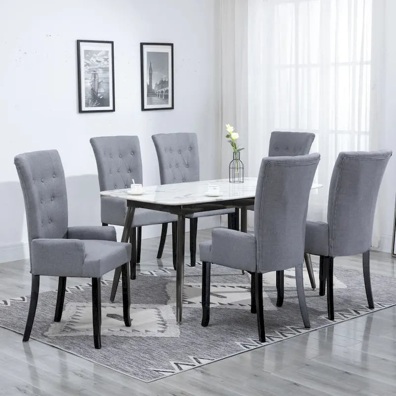 Dining Chairs with Armrests, Multicolor Fabric, Set of 1/2/4/6