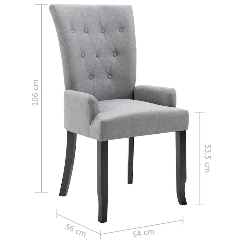 Dining Chairs with Armrests, Multicolor Fabric, Set of 1/2/4/6