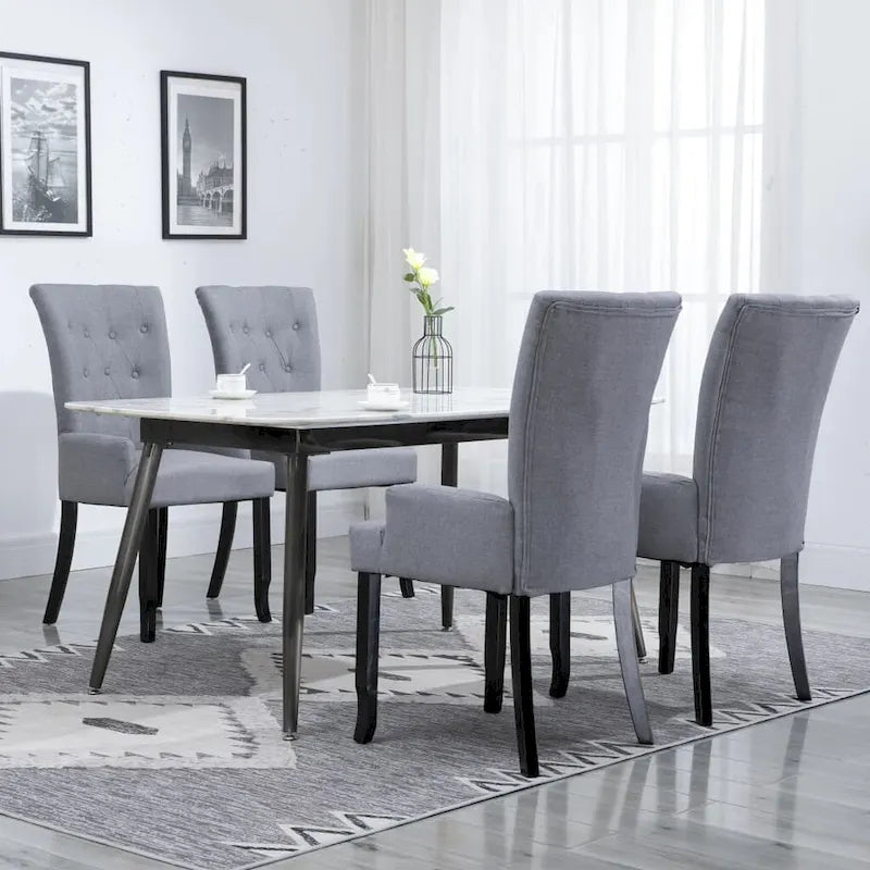 Dining Chairs with Armrests, Multicolor Fabric, Set of 1/2/4/6
