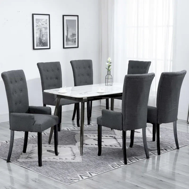 Dining Chairs with Armrests, Multicolor Fabric, Set of 1/2/4/6
