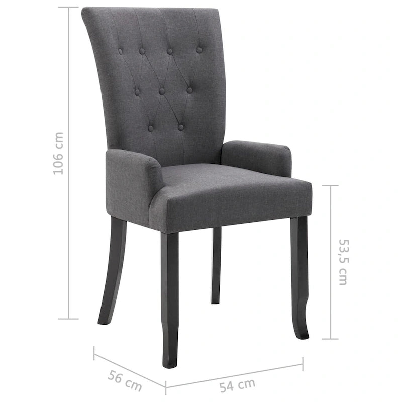 Dining Chairs with Armrests, Multicolor Fabric, Set of 1/2/4/6