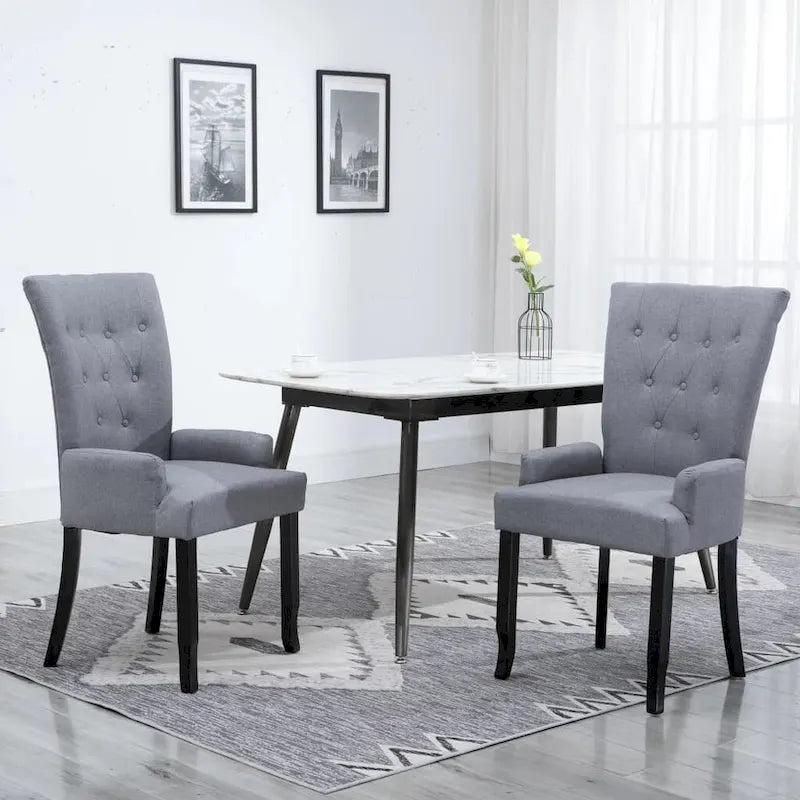 Dining Chairs with Armrests, Multicolor Fabric, Set of 1/2/4/6