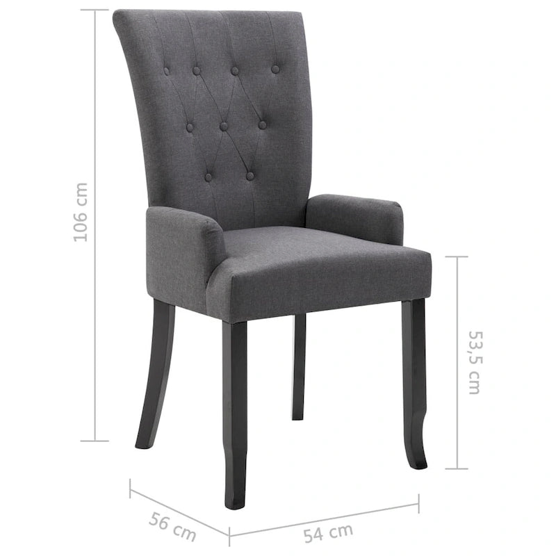 Dining Chairs with Armrests, Multicolor Fabric, Set of 1/2/4/6