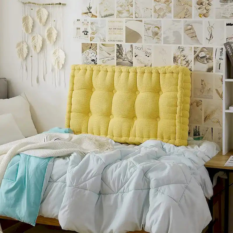 Ultra Thick Tufted Upholstered Headboard for College Dorm or Bedroom