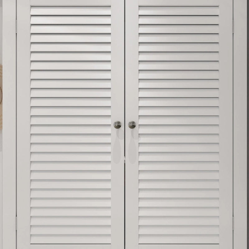 30-Pair Wooden Floor Shoe Cabinet with Double-Door and Storage Drawer