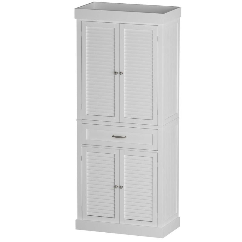 30-Pair Wooden Floor Shoe Cabinet with Double-Door and Storage Drawer