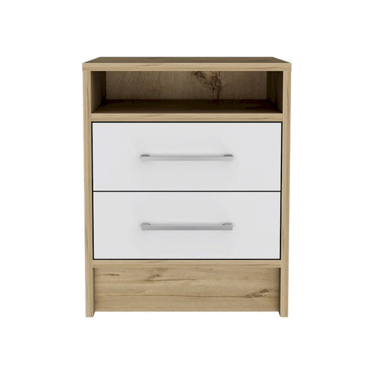 Rowley 2-Drawer 1-Shelf Rectangle Nightstand Smokey Oak