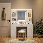 Makeup Vanity Dressing Table with Mirror, Drawers and Shelves
