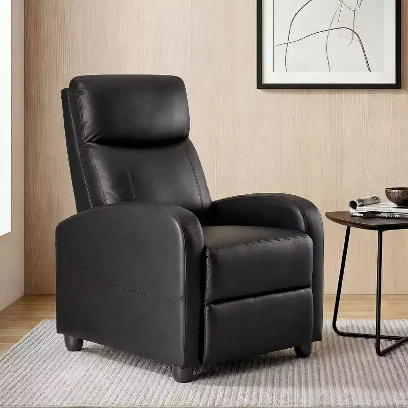 Poltrona Reclinabile Massaggiante JIONJOY Salvaspazio, Reclinabile in Pelle Sintetica Regolabile per Home Theater con Massaggio Lombare, Motore Silenzioso