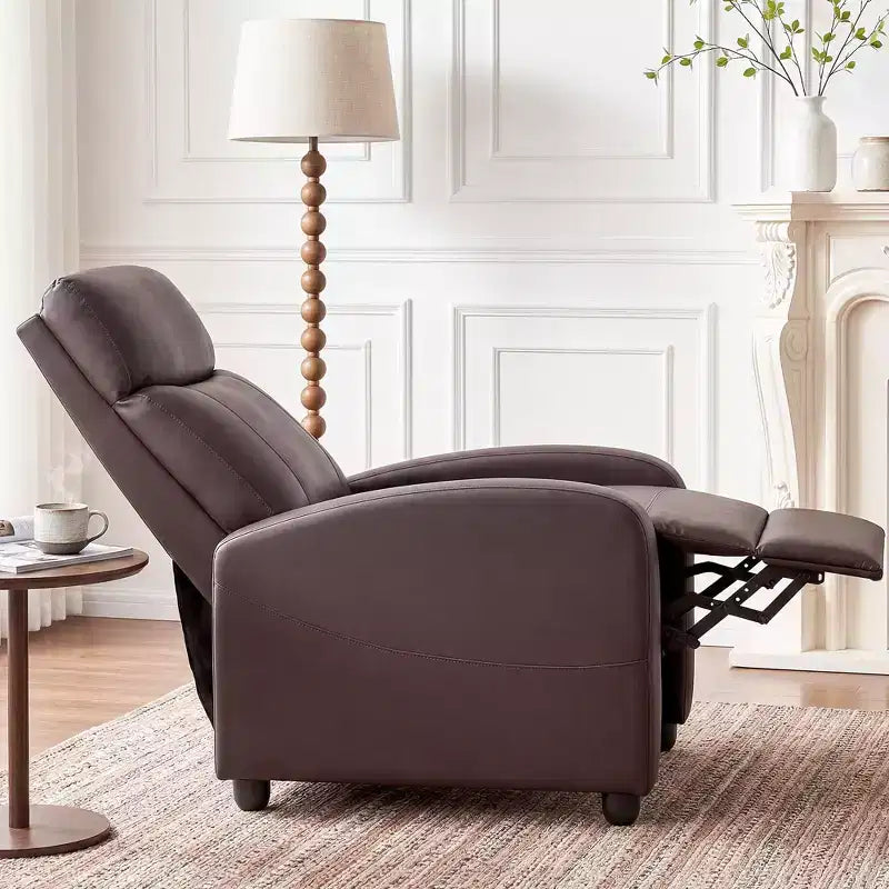 Poltrona Reclinabile Massaggiante JIONJOY Salvaspazio, Reclinabile in Pelle Sintetica Regolabile per Home Theater con Massaggio Lombare, Motore Silenzioso