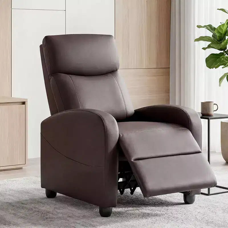 Poltrona Reclinabile Massaggiante JIONJOY Salvaspazio, Reclinabile in Pelle Sintetica Regolabile per Home Theater con Massaggio Lombare, Motore Silenzioso