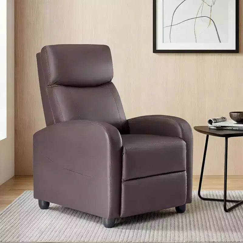 Poltrona Reclinabile Massaggiante JIONJOY Salvaspazio, Reclinabile in Pelle Sintetica Regolabile per Home Theater con Massaggio Lombare, Motore Silenzioso
