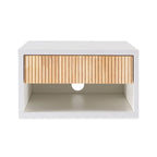 Floating Wall-Mounted Nightstand with Soft-Close Drawer & Cable Hole