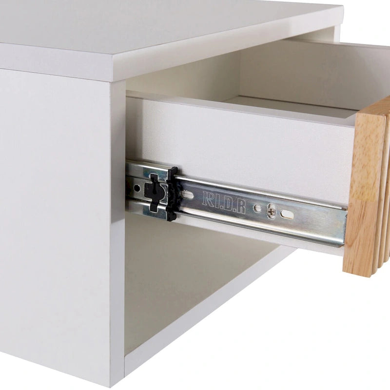 Floating Wall-Mounted Nightstand with Soft-Close Drawer & Cable Hole