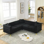 81.5" Oversized 5-Seater L-Shaped Sectional Corner Sofa with 3 Cushions