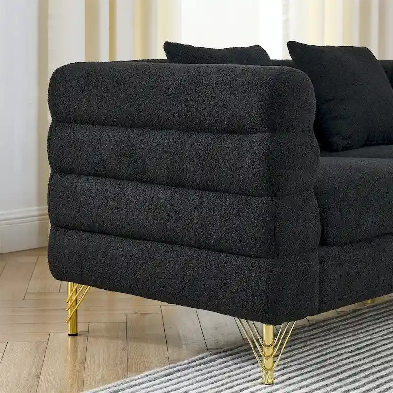 81.5" Oversized 5-Seater L-Shaped Sectional Corner Sofa with 3 Cushions