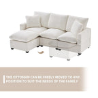 Modern Chenille Modular Sectional Sofa with 2 Pillows