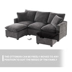 Modern Chenille Modular Sectional Sofa with 2 Pillows
