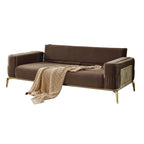 Modern 2-Piece Sofa & Chair Living Room Set with Gold Legs & Fold-Out Bed