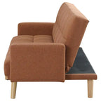 78-Inch Mid-Century Sofa Futon Bed with Tufted Back, Angled Legs, Orange