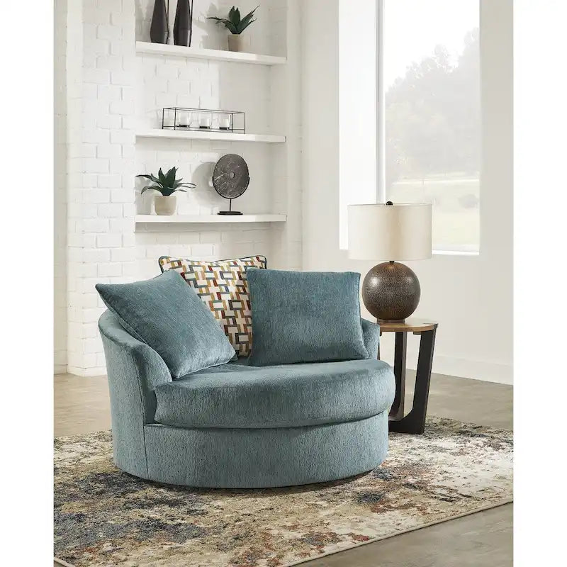 Oversized Swivel Accent Chair, 56W x 55D x 35H