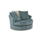 Oversized Swivel Accent Chair, 56W x 55D x 35H