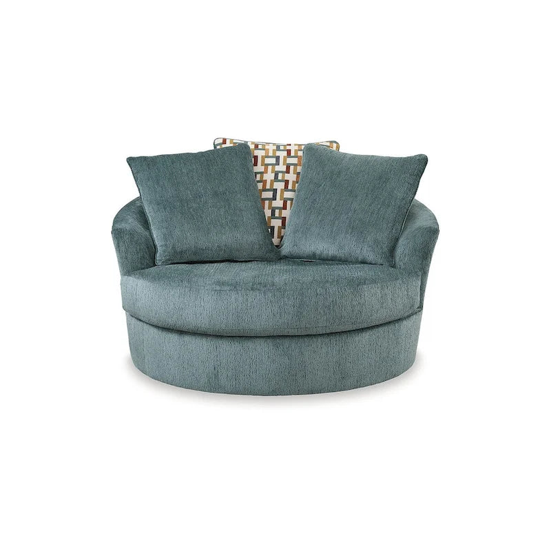 Oversized Swivel Accent Chair, 56W x 55D x 35H
