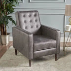 Mid-Century Modern Fabric Recliner Chair with Birch Legs