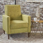 Mid-Century Modern Fabric Recliner Chair with Birch Legs