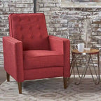 Mid-Century Modern Fabric Recliner Chair with Birch Legs