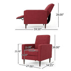 Mid-Century Modern Fabric Recliner Chair with Birch Legs