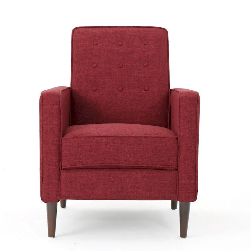 Mid-Century Modern Fabric Recliner Chair with Birch Legs