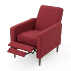 Mid-Century Modern Fabric Recliner Chair with Birch Legs