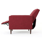 Mid-Century Modern Fabric Recliner Chair with Birch Legs