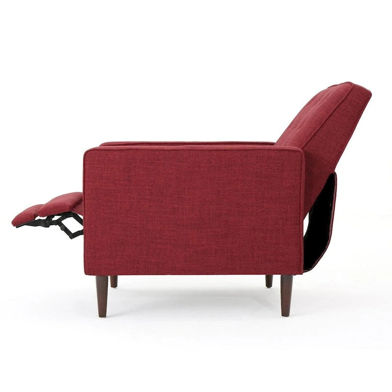Mid-Century Modern Fabric Recliner Chair with Birch Legs