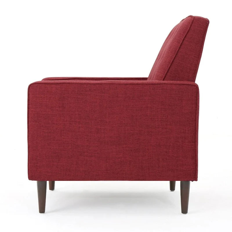 Mid-Century Modern Fabric Recliner Chair with Birch Legs