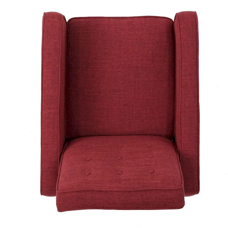 Mid-Century Modern Fabric Recliner Chair with Birch Legs