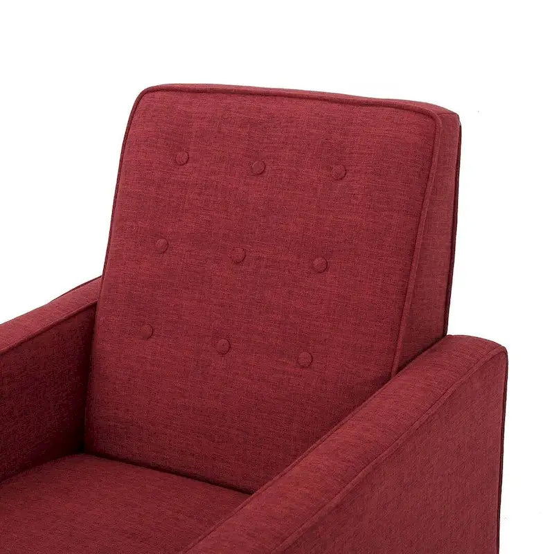 Mid-Century Modern Fabric Recliner Chair with Birch Legs