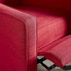 Mid-Century Modern Fabric Recliner Chair with Birch Legs