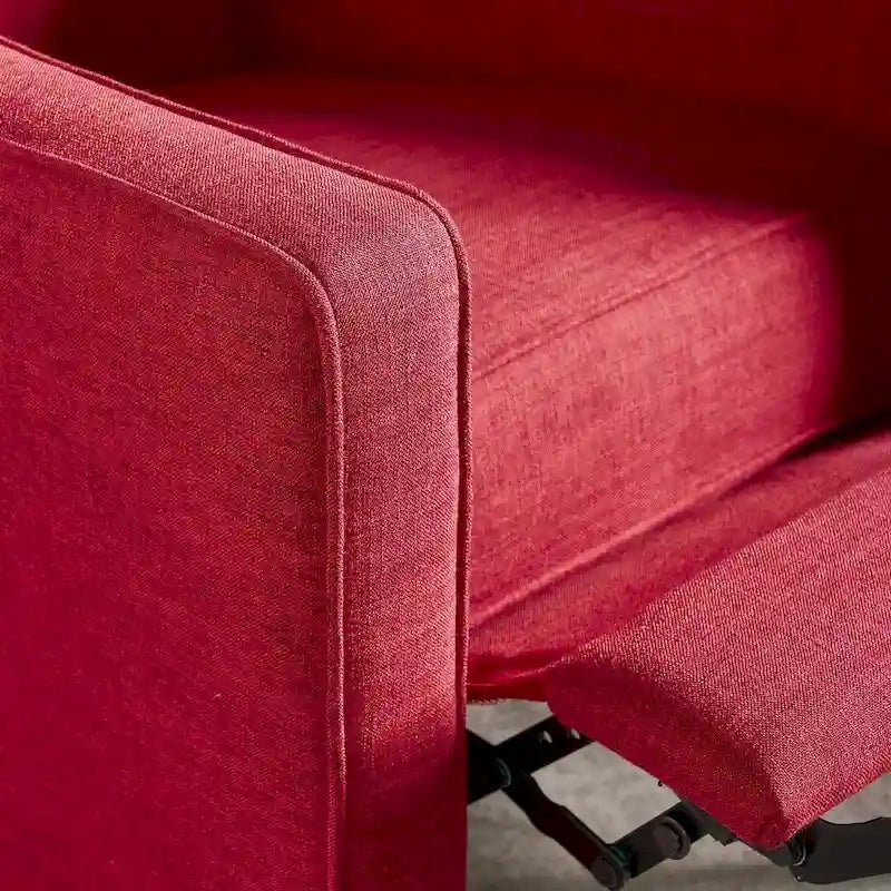 Mid-Century Modern Fabric Recliner Chair with Birch Legs