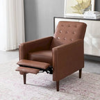 Mid-Century Modern Fabric Recliner Chair with Birch Legs