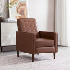 Mid-Century Modern Fabric Recliner Chair with Birch Legs