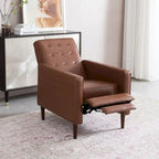 Mid-Century Modern Fabric Recliner Chair with Birch Legs