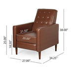 Mid-Century Modern Fabric Recliner Chair with Birch Legs