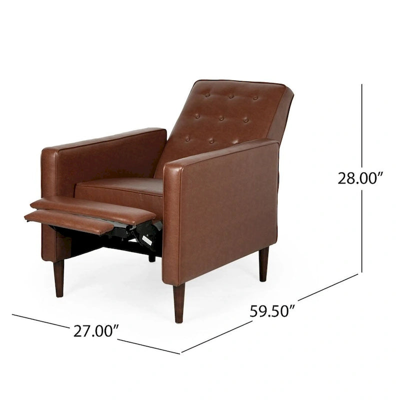 Mid-Century Modern Fabric Recliner Chair with Birch Legs
